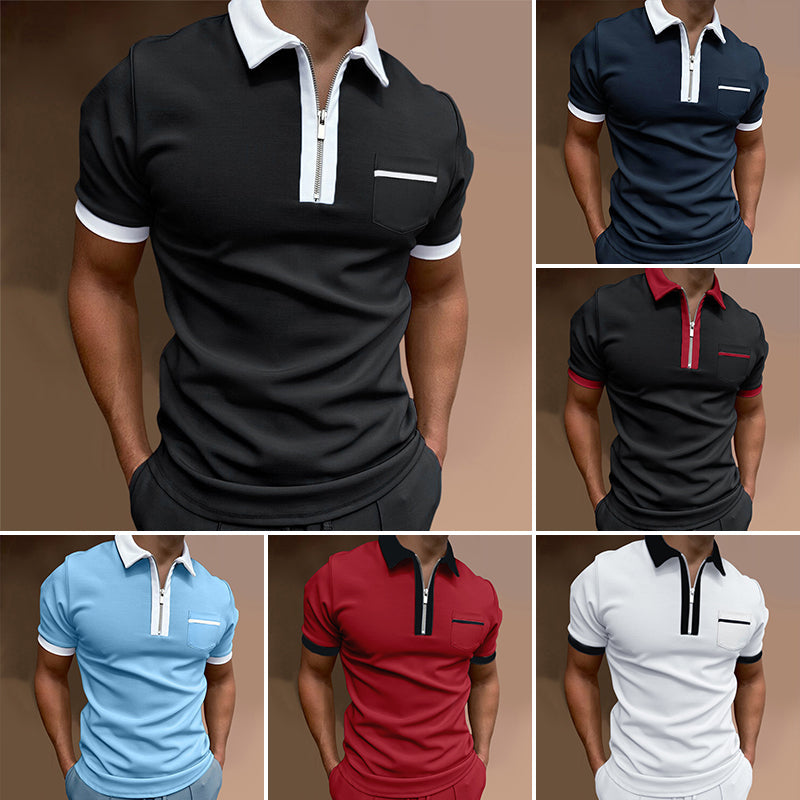 T-shirt business con zip per uomo